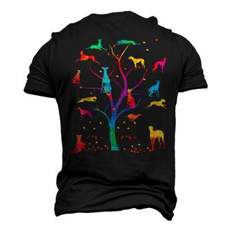Colored Greyhound Tree Colorful Greyhound Mom Dad Men's 3D T-Shirt Back Print | Mazezy
