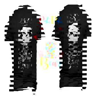 Cute Panda Bear Lovers Papa Panda Autism Father Puzzle Baby Men's 3D T-Shirt Back Print | Mazezy