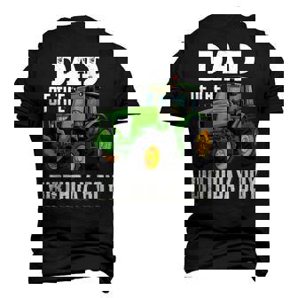 Dad Of The Birthday Boy Tractors Farm Trucks Bday Men's 3D T-Shirt Back Print | Mazezy