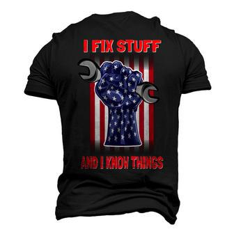 For Dad Car Lover I Fix Stuff And I Know Things Men's 3D T-Shirt Back Print | Mazezy