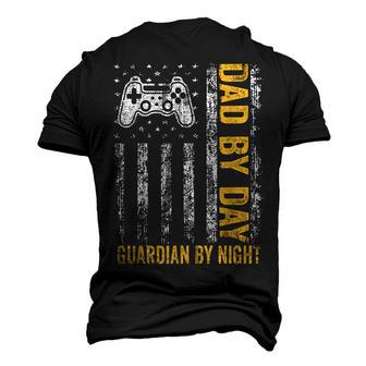 Dad By Day Guardian By Night Video Games Lover Men's 3D T-Shirt Back Print | Mazezy