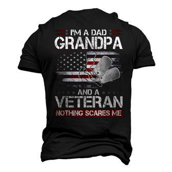 I Am A Dad Grandpa And A Veteran Nothing Scares Me Usa Men's 3D T-Shirt Back Print | Mazezy