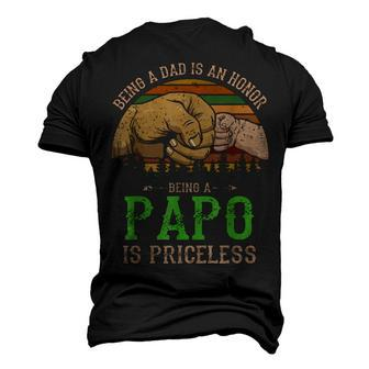 Dad Is Honor Being Papo Priceless Fathers Day Men's 3D T-Shirt Back Print | Mazezy