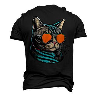 Dad Mom Cat Sunglasses American Shorthair Cat Men's 3D T-Shirt Back Print | Mazezy