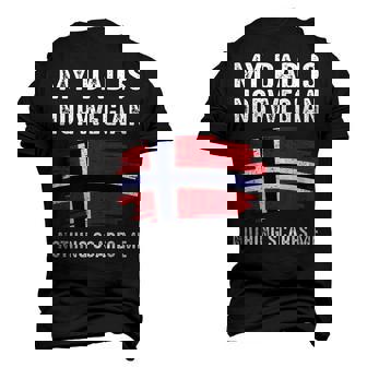 My Dad Is Norwegian Norway Pride Flag Heritage Roots Men's 3D T-Shirt Back Print | Mazezy