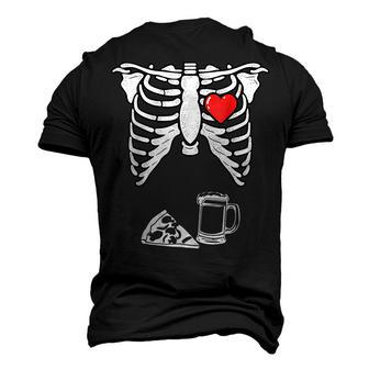 Dad Skeleton Halloween Beer Pizza Pregnancy Couple Men Men's 3D T-Shirt Back Print | Mazezy