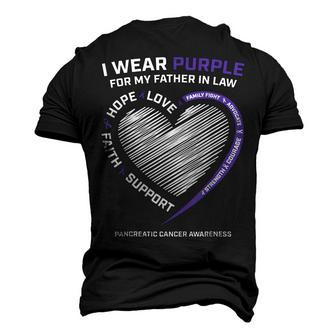 Dad I Wear Purple Father In Law Pancreatic Cancer Awareness Men's 3D T-Shirt Back Print | Mazezy