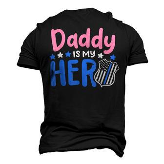 Daddy Is My Hero Cop Badge Blue Line Awesome Kids Girl Men's 3D T-shirt Back Print - Seseable