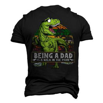 Dinosaur Being A Dad Is A Walk In The Park Men's 3D T-Shirt Back Print | Mazezy