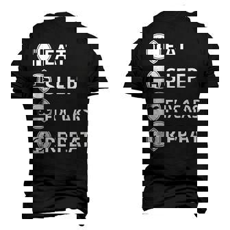 Eat Sleep Fix Cars Repeat Auto Mechanic Men's 3D T-Shirt Back Print | Mazezy