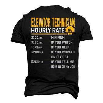 Elevator Technician Hourly Rate Elevator Mechanic Men's 3D T-Shirt Back Print | Mazezy
