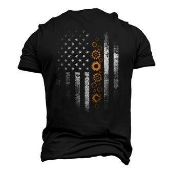 Engineering Gear Cog Usa Flag Mechanical Engineer Men's 3D T-Shirt Back Print | Mazezy