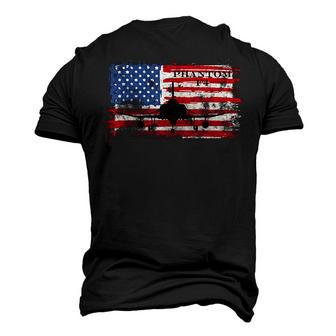 F4 Phantom Us Military Jet Fighter Bomber On Vintage Flag Men's 3D T-Shirt Back Print | Mazezy