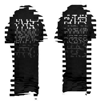 Father Husband Protector Hero Fathers Day Dad Men's 3D T-Shirt Back Print | Mazezy