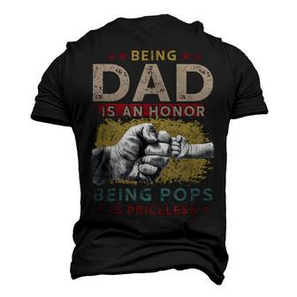 Fathers Day For Dad An Honor Being Pops Is Priceless Men's 3D T-Shirt Back Print | Mazezy