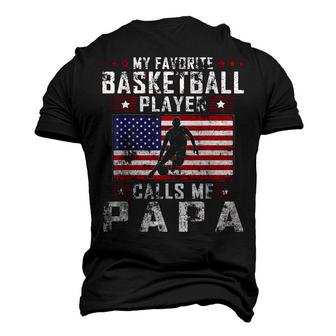 My Favorite Basketball Player Calls Me Papa Father Day Men's 3D T-Shirt Back Print | Mazezy