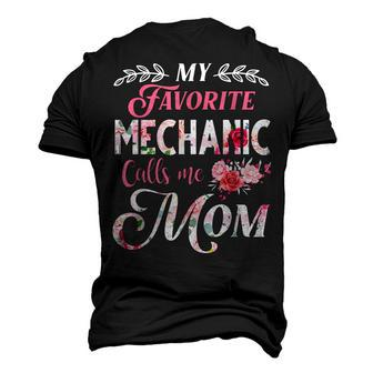 My Favorite Mechanic Calls Me Mom Floral Style Men's 3D T-Shirt Back Print | Mazezy