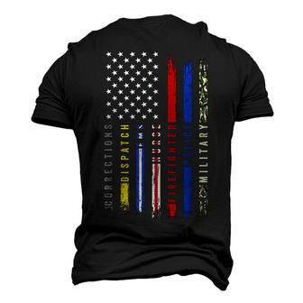 First Responders Hero Flag Nurse Ems Police Fire Military Men's 3D T-Shirt Back Print | Mazezy
