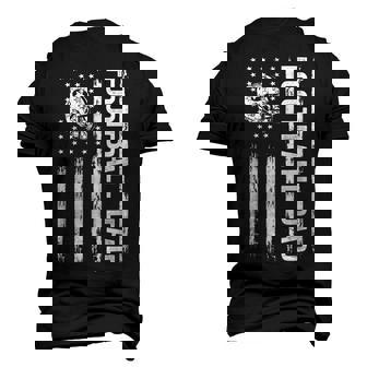 Football Dad American Flag Proud Dad Of Ballers Fathers Day Men's 3D T-Shirt Back Print | Mazezy