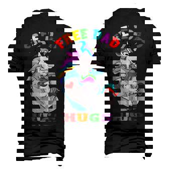 Free Dad Hugs Lgbt Gay Pride Unicorn Fathers Day Men's 3D T-Shirt Back Print | Mazezy