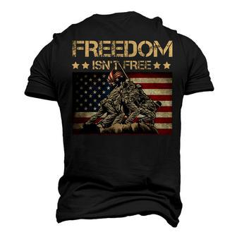 Freedom Isnt Free Flag Raising On Iwo Jima Military Men's 3D T-Shirt Back Print | Mazezy