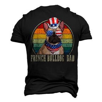 French Bulldog Dad Retro Sunglasses 4Th Of July Fathers Day Men's 3D T-shirt Back Print - Seseable