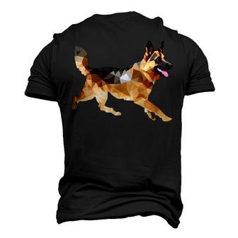 German Shepherd Running Polygon Poly Dog Dad Mom Lover Men's 3D T-Shirt Back Print | Mazezy