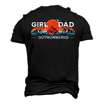 Girl Dad Outnumbered Sunset Graphic Fathers Day Men's 3D T-Shirt Back Print | Mazezy
