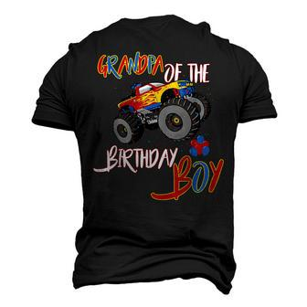 Grandpa Of The Birthday Boy Monster Truck Boys Party Men's 3D T-Shirt Back Print | Mazezy