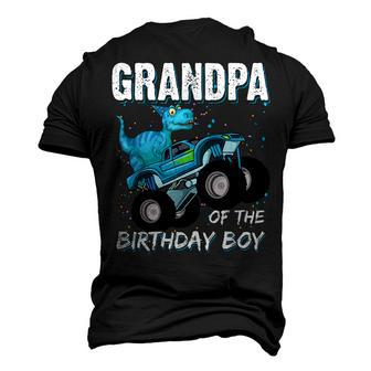 Grandpa Of The Birthday Boy Trex Dinosaur Monster Truck Men's 3D T-Shirt Back Print | Mazezy