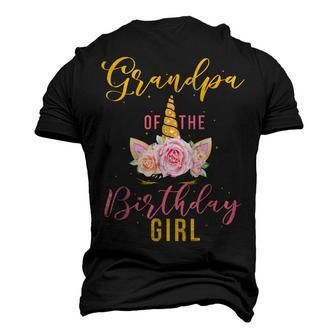 Grandpa Birthday Girl Grandfather Unicorn Birthday Men's 3D T-Shirt Back Print | Mazezy