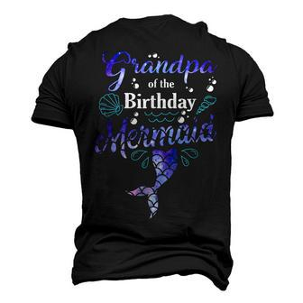 Grandpa Of The Birthday Mermaid Birthday Party Mermaid Dad Men's 3D T-Shirt Back Print | Mazezy