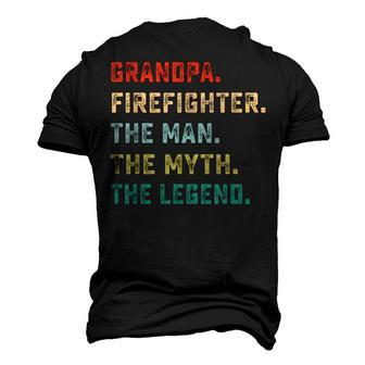 Grandpa Firefighter The Man Myth Legend Papa Men's 3D T-Shirt Back Print | Mazezy