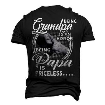 Being Grandpa Is An Honor Heart Being Papa Is Priceless Men's 3D T-Shirt Back Print | Mazezy