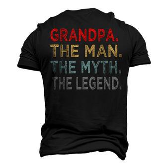 Grandpa The Man Myth Legend Fathers Day Grandfathers Men's 3D T-Shirt Back Print | Mazezy