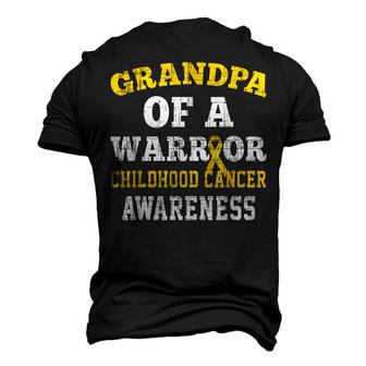 Grandpa Of A Warrior Childhood Cancer Awareness Month Men's 3D T-Shirt Back Print | Mazezy