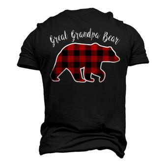 Great Grandpa Bear Men Red Plaid Christmas Pj Men's 3D T-Shirt Back Print | Mazezy