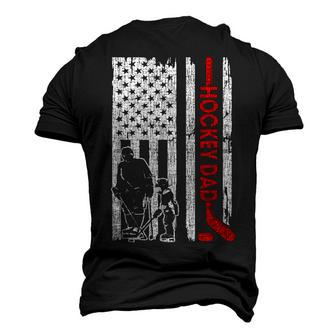 Hockey Dad American Flag Fathers Day For Hockey Daddy Men's 3D T-Shirt Back Print | Mazezy