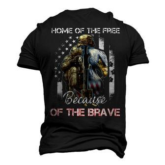 Home Of The Free Because Of The Brave Veterans Men's 3D T-Shirt Back Print | Mazezy