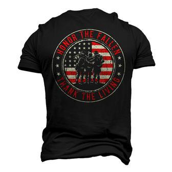 Honor The Fallen Thank The Living Us Flag Military Patriotic Men's 3D T-Shirt Back Print | Mazezy