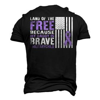 Land Of Free Because My Daddy Is Brave Military Child Month Men's 3D T-Shirt Back Print | Mazezy