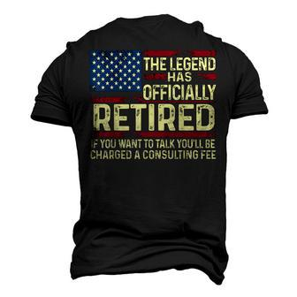 The Legend Has Officially Retired American Flag Retirement Men's 3D T-shirt Back Print - Seseable
