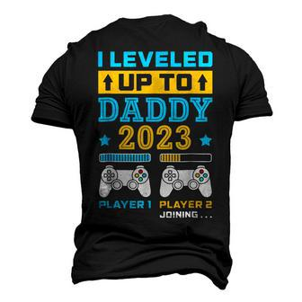 I Leveled Up To Daddy 2023 Soon To Be Dad Fathers Day Men's 3D T-Shirt Back Print | Mazezy