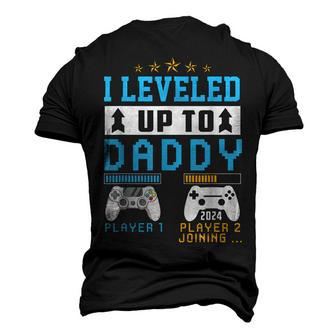 I Leveled Up To Daddy 2024 Soon To Be Dad Fathers Day Men's 3D T-Shirt Back Print | Mazezy