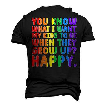 Lgbt Awareness Parents Mom Dad Gay Pride Rainbow Les Bi Tran Men's 3D T-Shirt Back Print | Mazezy