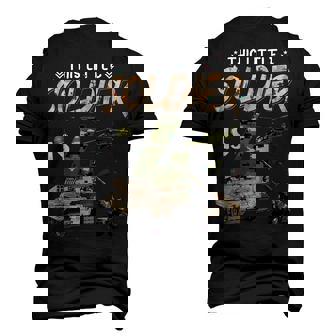 This Little Soldier Is 4 Military Birthday 4Th Camo Bday Men's 3D T-Shirt Back Print | Mazezy