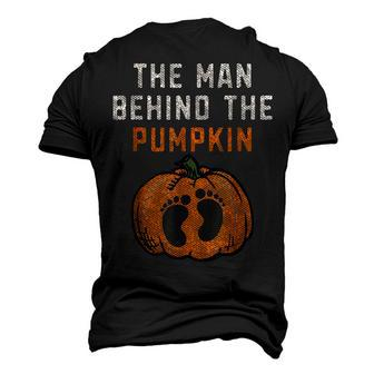 The Man Behind The Pumpkin Dad Halloween Pregnancy Reveal Men's 3D T-Shirt Back Print | Mazezy