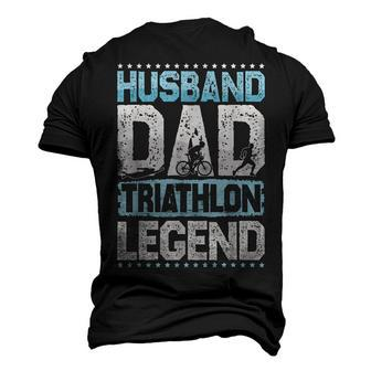 Marathon Husband Dad Triathlon Legend Triathlon Mens Men's 3D T-Shirt Back Print | Mazezy