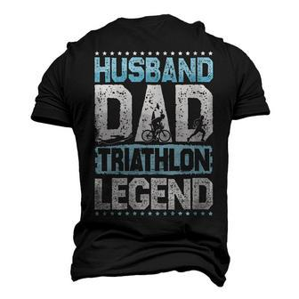 Marathon Husband Dad Triathlon Legend Triathlon Mens Men's 3D T-Shirt Back Print | Mazezy