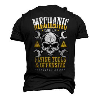 Mechanic Caution Flying Tools Car Mechanics Auto Mechanics Men's 3D T-Shirt Back Print
